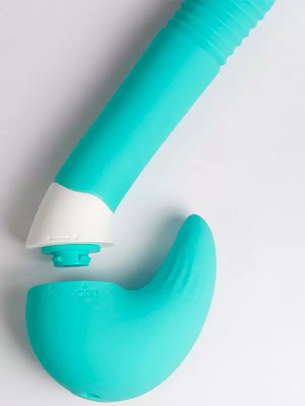 Изогнутый вибратор Youvic, 23,9 см, 10 режимов, силикон, бирюзовый