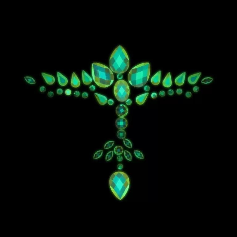 Декоративное украшение (камни) Body Jewelry Stickers— для груди, светится в темноте