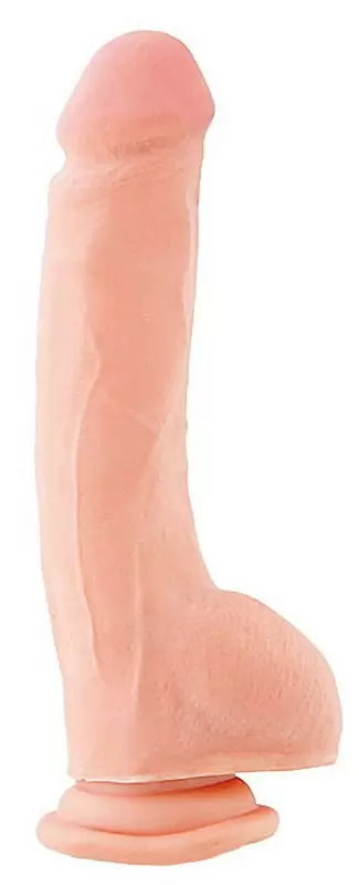 Реалистичный фаллоимитатор с мошонкой Toyfa RealStick Elite на присоске – телесный, 17 см