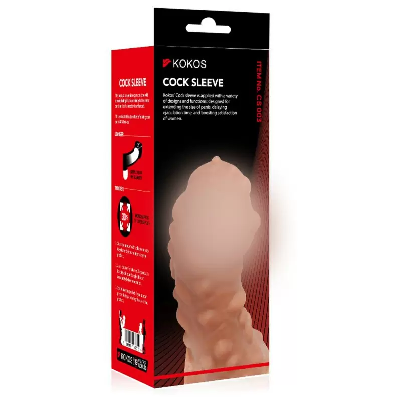 Насадка на фаллос с крупными бугорками и отверстием для мошонки EXTREME SLEEVE RES.003 Medium