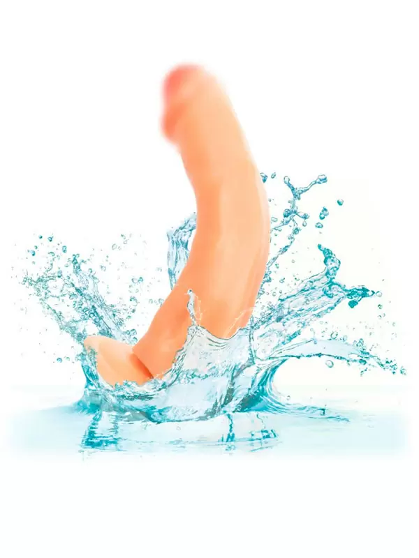 Реалистичный фаллоимитатор Working Stiff The Delivery Man, изогнутый, 21 см, ТПР, телесный 