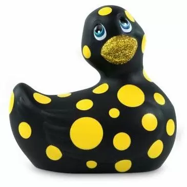 Черно-желтый вибратор-уточка Big Teaze Toys I Rub My Duckie 2.0, 7,5 см
