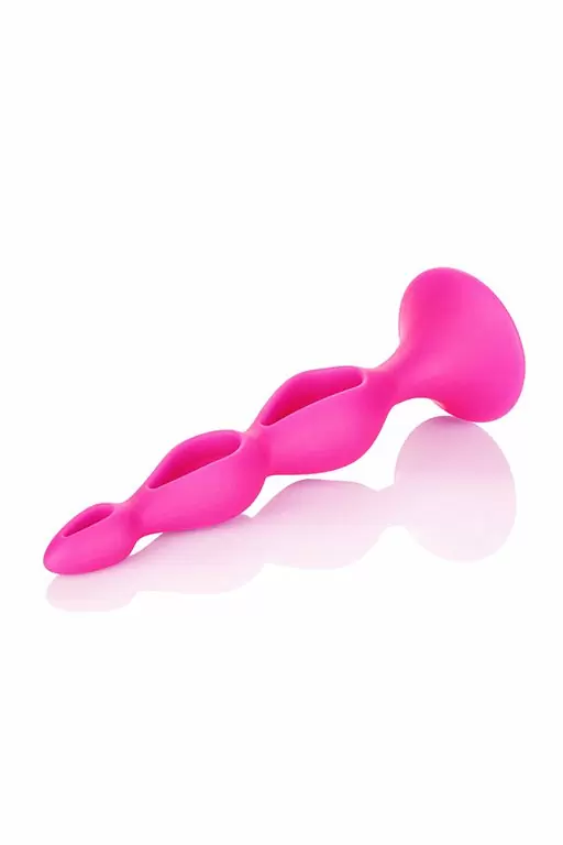 Элегантная анальная елочка Silicone Triple Probe, 10,25 см, силикон, розовый