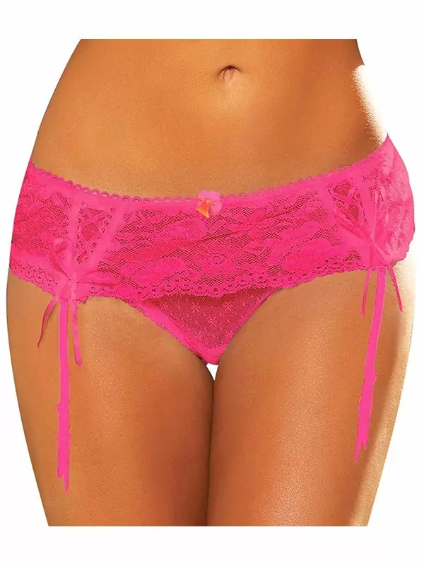 Трусики с подвязками для чулок Hustler – розовый, M/L