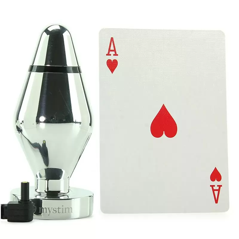 Малая анальная пробка Little John S с электростимуляцией – серебристый