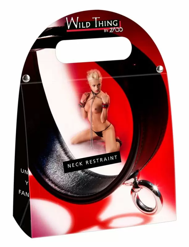 Кожаный ошейник Zado Bondage - черный