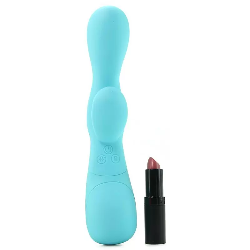 Вибромассажер Impress Tongue со стимуляцией клитора – голубой