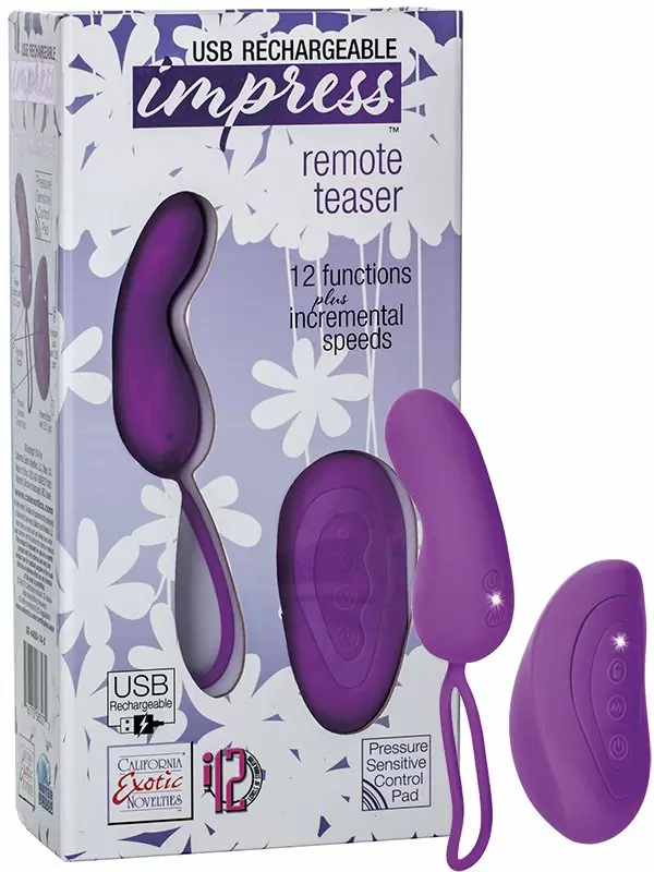 Перезаряжаемое вибро-яйцо Impress Remote Teaser на радиоуправлении – фиолетовый