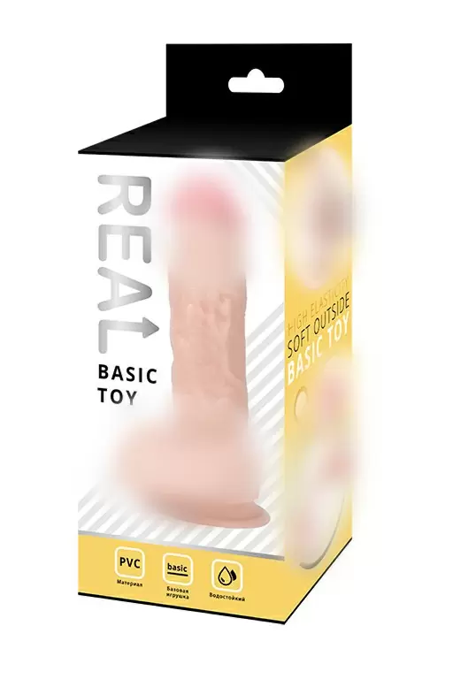 Реалистичный фаллоимитатор Real Basic Toy с присоской 17,5см - телесный