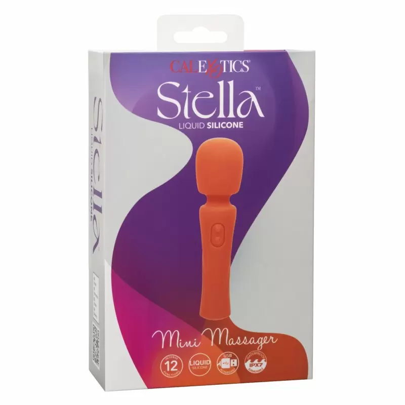 Компактный вибратор-ванд Stella Mini Massager, 14,5 см, силикон, оранжевый