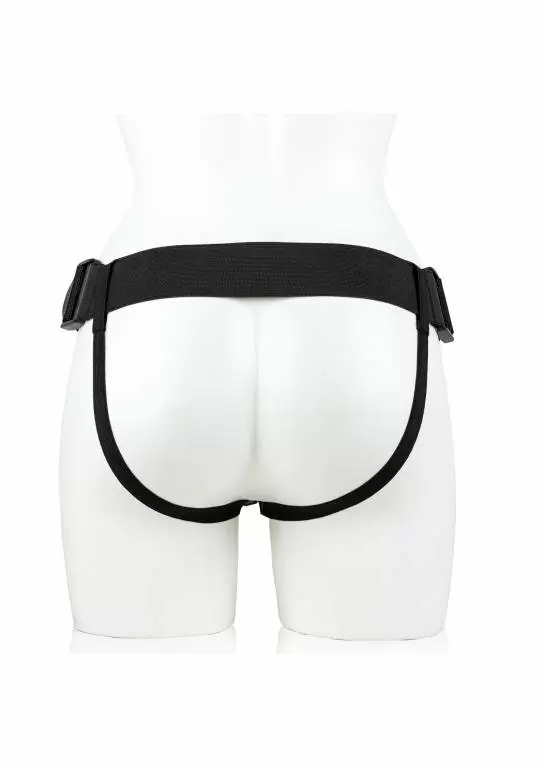 Реалистичный страпон RealRock (фаллопротез) с мошонкой, черный - 7''/ 18 см