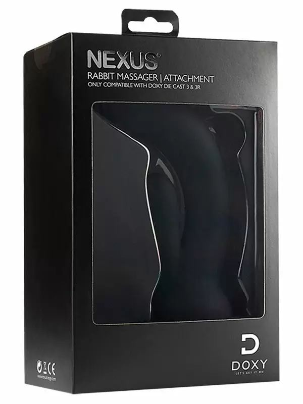 Насадка-кролик Nexus, для массажеров Doxy, 20 см, силикон, черный  