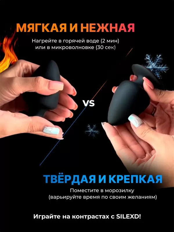 Анальная пробка SILEXD Plug Model 1, 11 см, силикон, черный