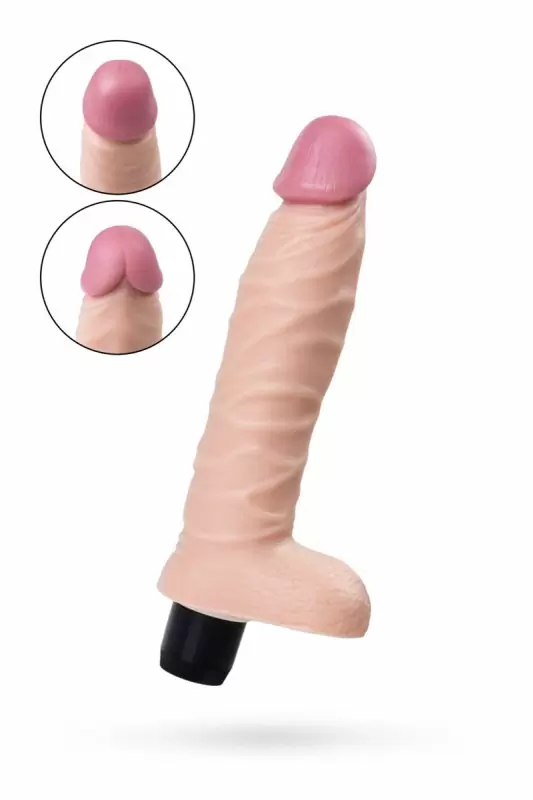 Реалистичный вибратор с венами и яичками TOYFA A-Toys – телесный