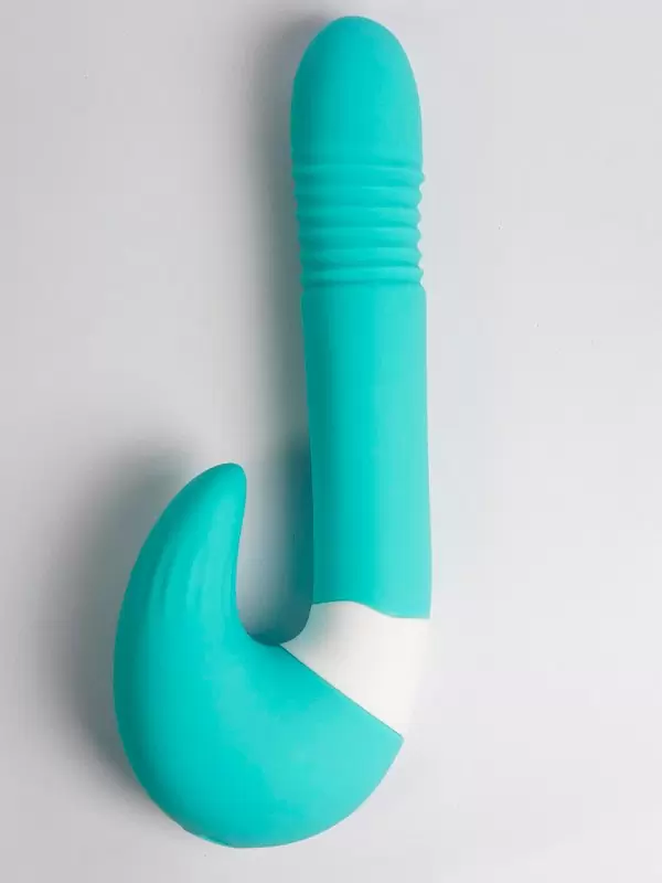 Изогнутый вибратор Youvic, 23,9 см, 10 режимов, силикон, бирюзовый