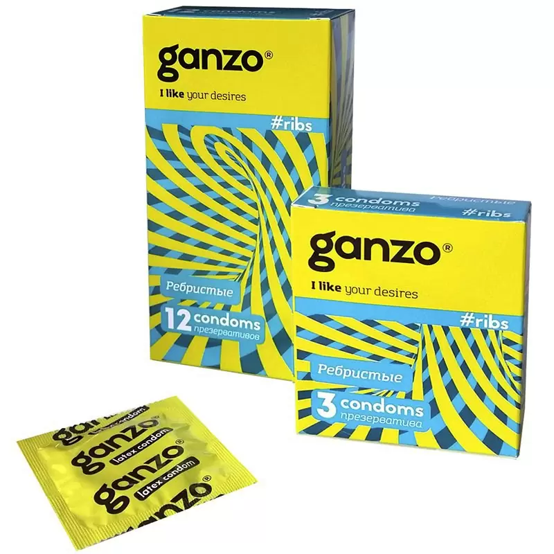 Презервативы Ganzo Ribs ребристые – 3 шт