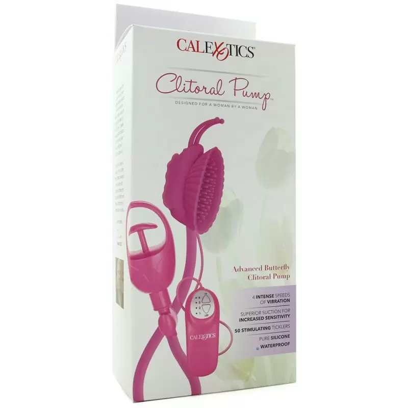 Помпа клиторальная с вибрацией Advanced Butterfly Clitoral Pump – розовый