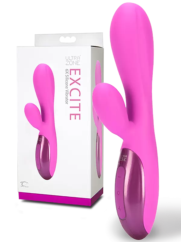 Перезаряжаемый вибромассажер Excite 6X со стимуляцией клитора – розовый