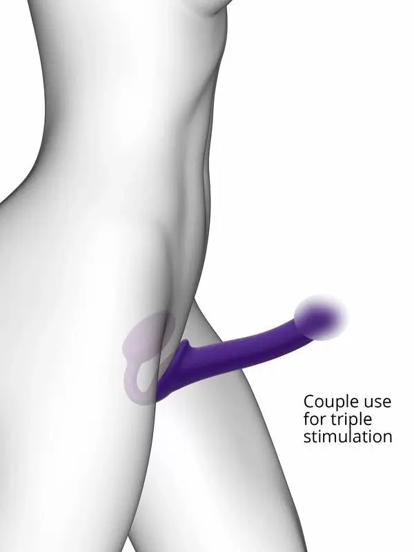 Анатомический страпон Strap-On-Me Semi-Realistic безремневой, 18 см, размер M, фиолетовый