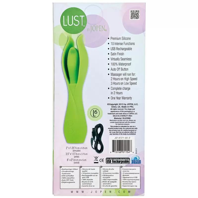 Вибромассажер с лепестками Lust by Jopen L6 – зеленый