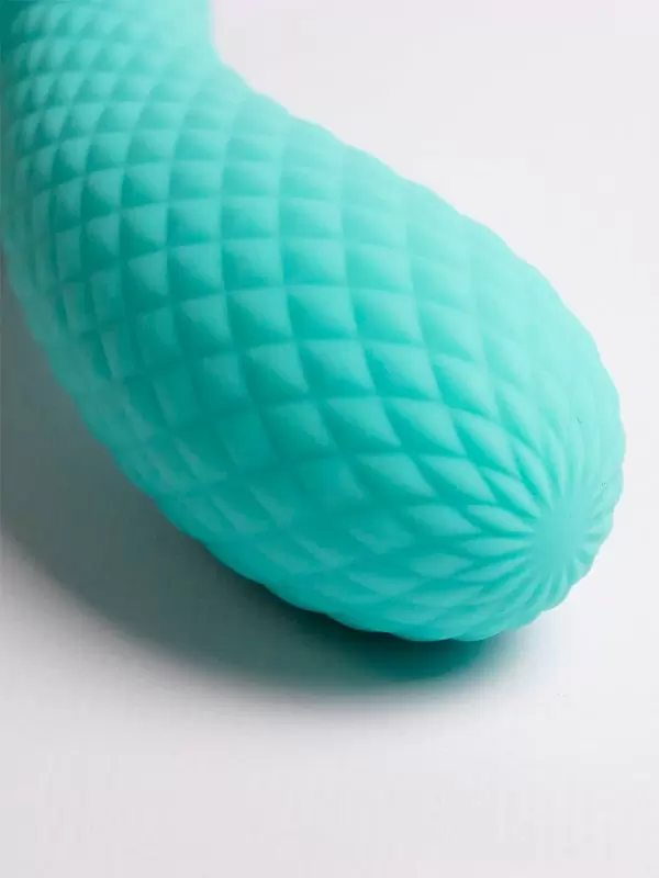 Изогнутый вибратор Youvic, 18 см, 10 режимов, со стеклянным шаром, бирюзовый