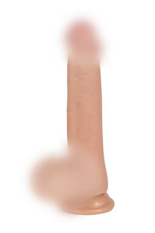 Реалистичный фаллоимитатор REAL, 23 см, с мошонкой, с трусиками для страпона, ПВХ, телесный