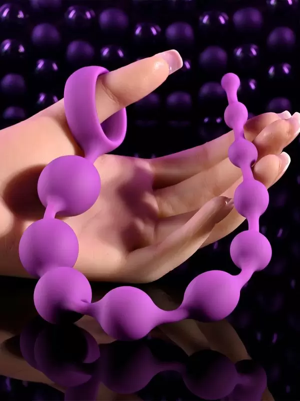 Элегантная анальная цепочка Evolved Beaded Adventure, 10 бусин, 30 см, силикон