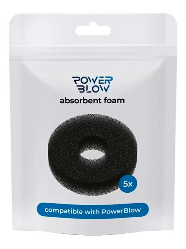 Комплект впитывающих насадок к мастурбатору Kiiroo Powerblow Absorbent Foam, 5 шт, черный