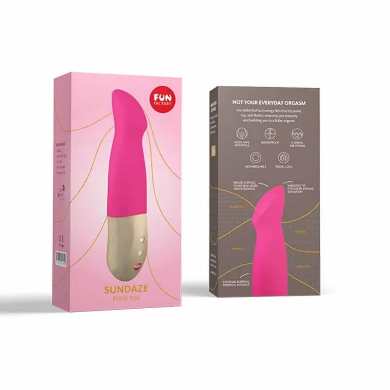 Элегантный вибратор Fun Factory Pulse Vibe Sundaze funchsia pink battery, 17,5 см, 12 режимов, розовый