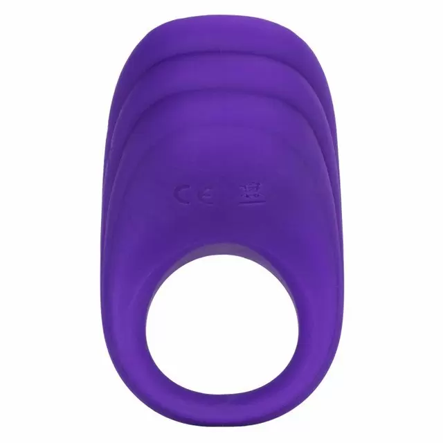 Ребристое эрекционное виброкольцо Silicone Rechargeable Passion Enhancer, 10 режимов, диаметр 2,5 см, фиолетовый