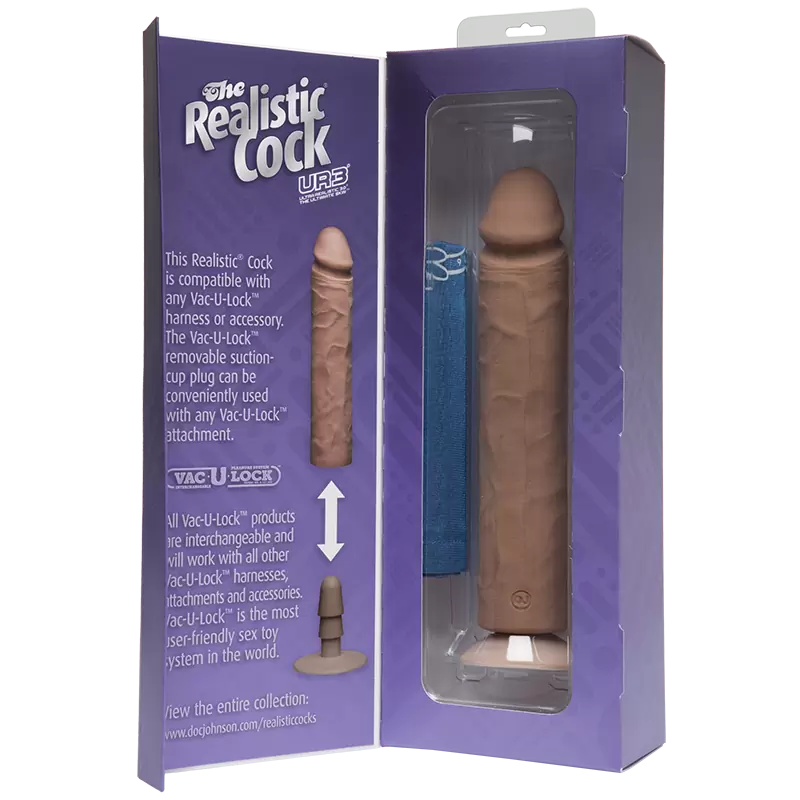 Фаллоимитатор реалистик Realistic Cock UR3 10” без мошонки – коричневый