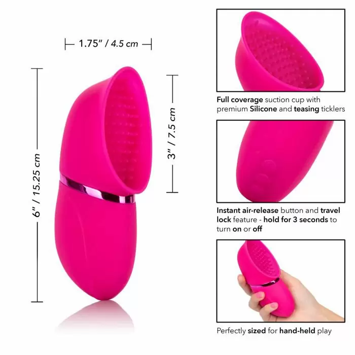 Вибромассажёр с присоской Calexotics Intimate Pump™ Rechargeable Full Coverage Pump - фуксия