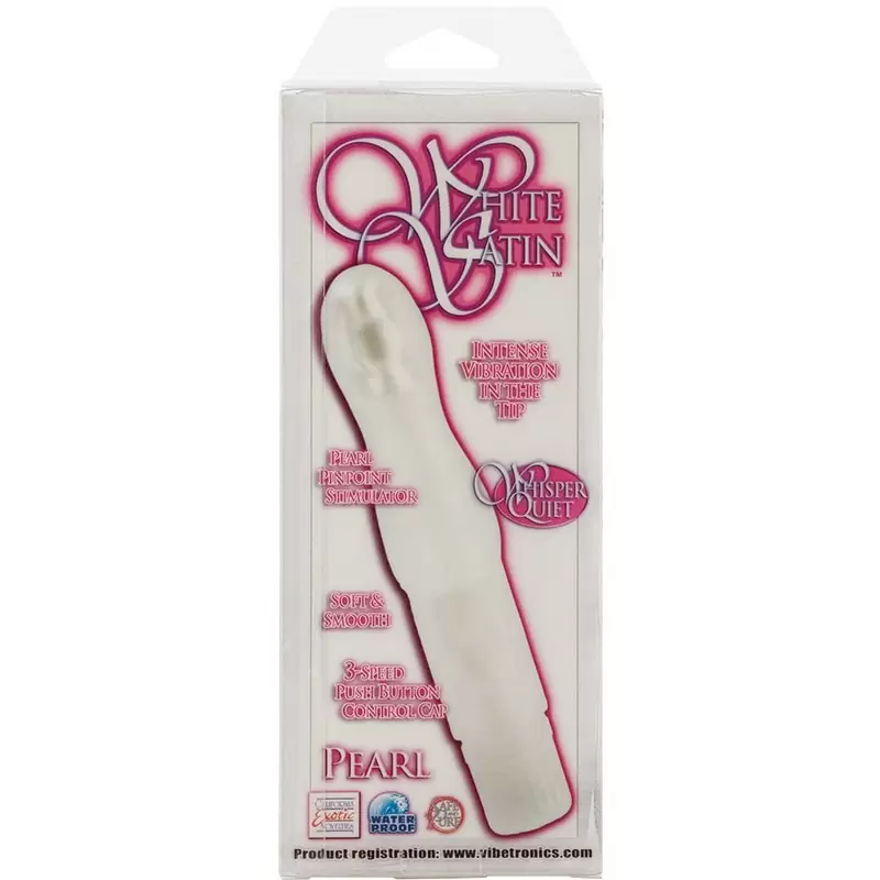 Элегантный вибромассажер White Satin Pearl – белый