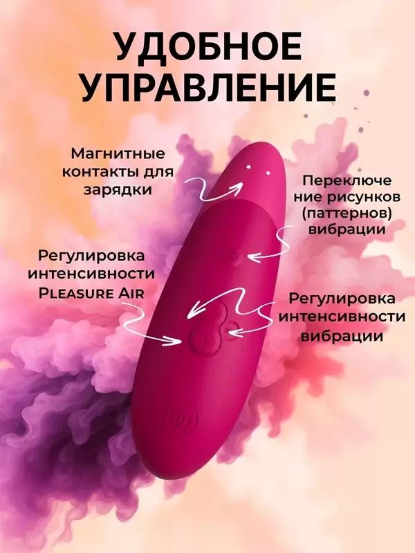 Компактный стимулятор клитора Womanizer Enhance, технология Pleasure Air, 15,8 см, розовый