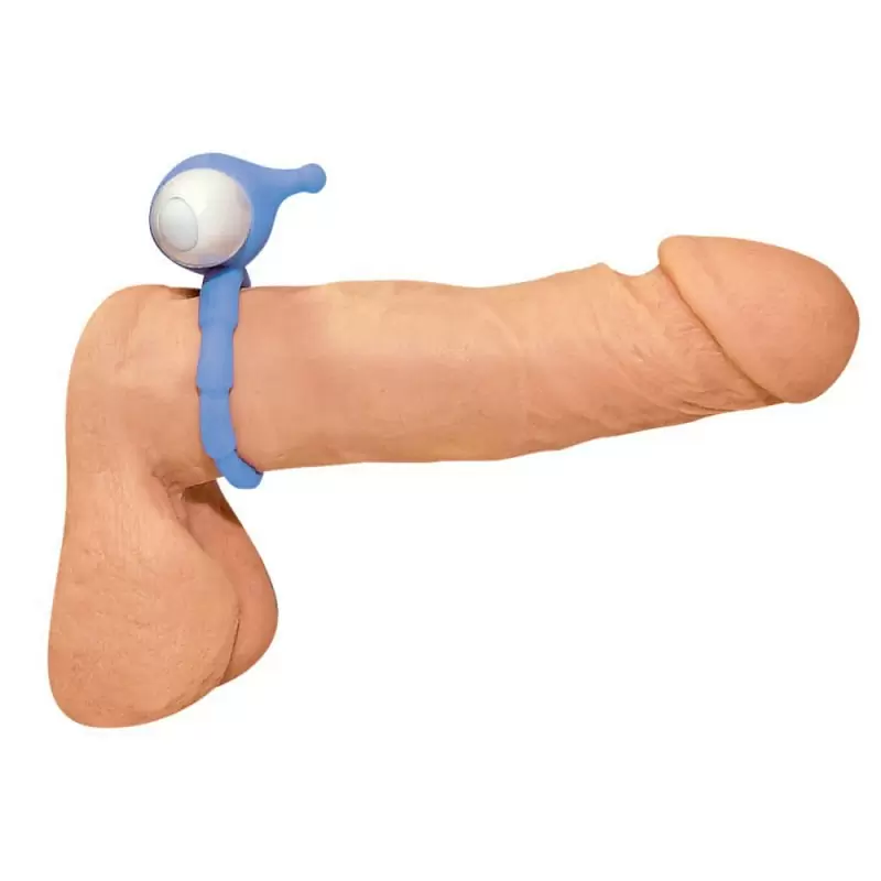 Насадка-кольцо для пениса с вибрацией Smile Loop - голубой