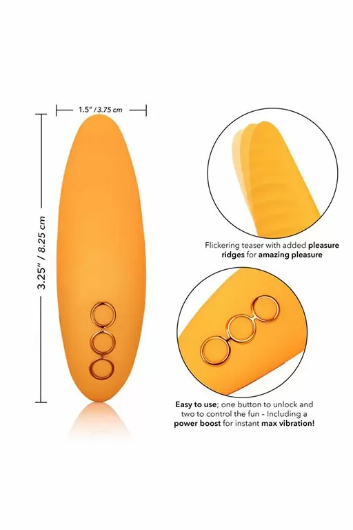 Мини-вибратор Hollywood Hottie с подвижным язычком - оранжевый