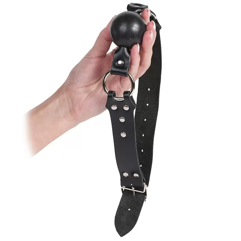 Кляп-шар Solid Ball Gag кожаный – черный	