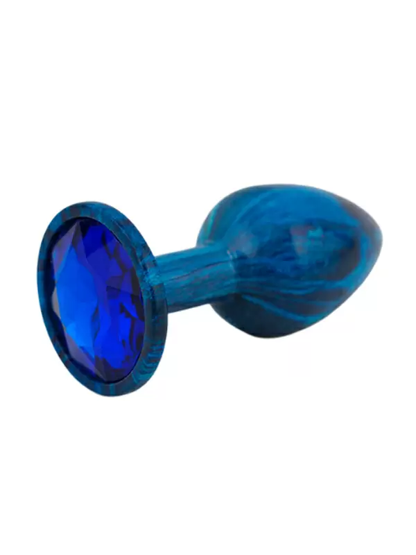 Анальная пробка Kanikule, с ограничителем в форме кристалла, размер S, синяя