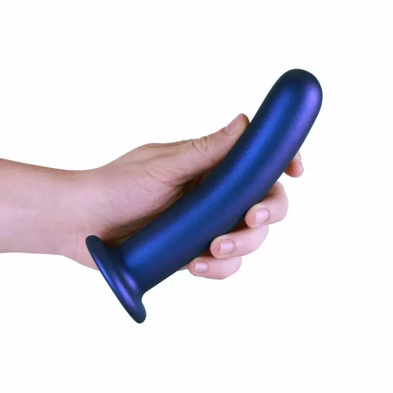 Гладкий фаллоимитатор Shots toys Smooth G-Spot, 17 см, силикон, синий
