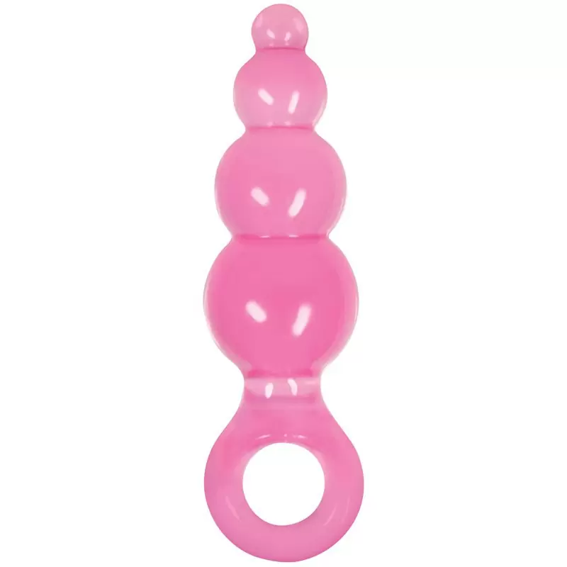 Анальная пробка с кольцом Jolie Ripples Large – розовая