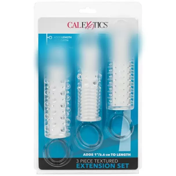 Набор из трех насадок на пенис PIECE TEXTURED EXTENSION SET