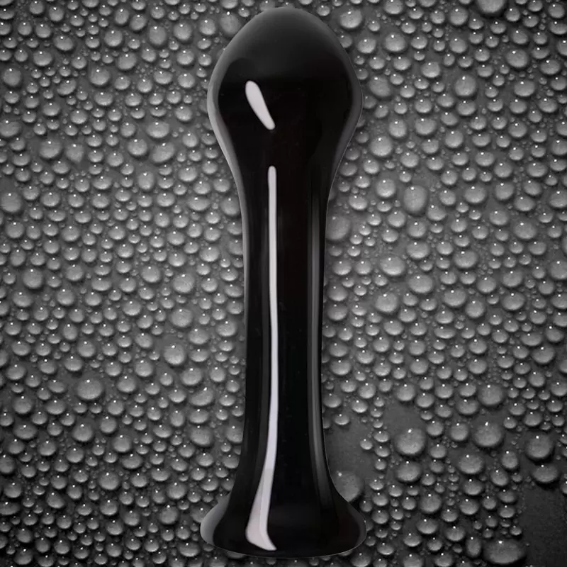 Анальный стимулятор из стекла Crystal Droplets – черный