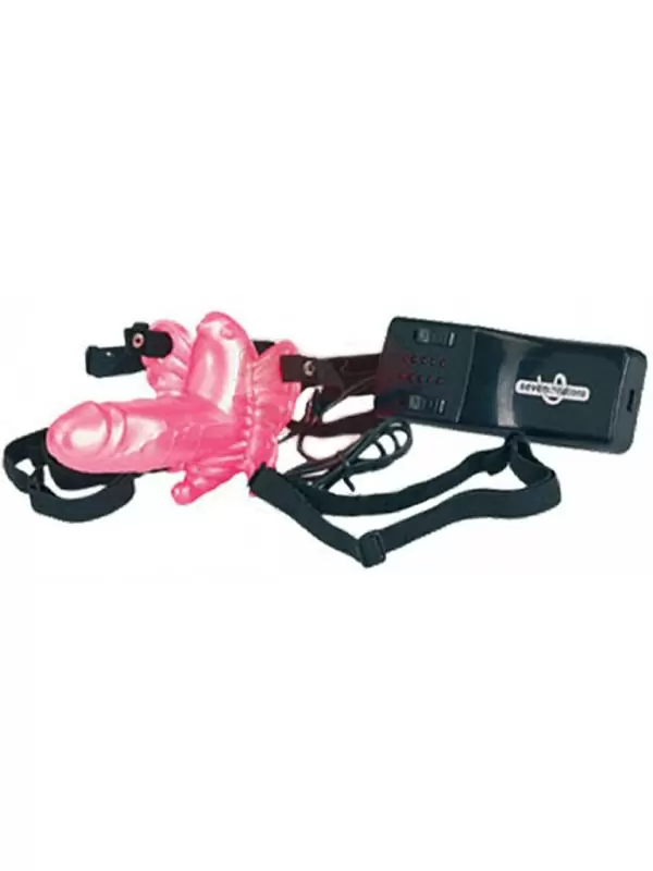 Клиторальный стимулятор бабочка Venus Rotating с фаллоимитатором – розовый