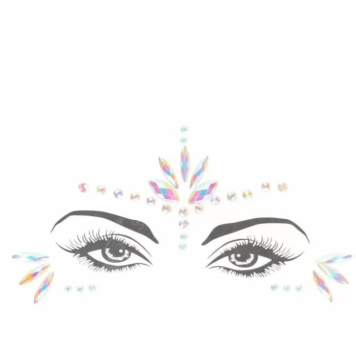 Декоративное украшение (камни) на клеевой основе Body Jewelry Stickers - Face - Glow in the Dark - O