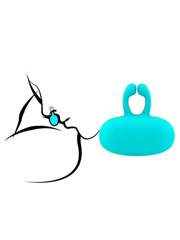 Вибратор для орального секса Youvic 4,9 см, с пультом Д/У, силикон, бирюзовый