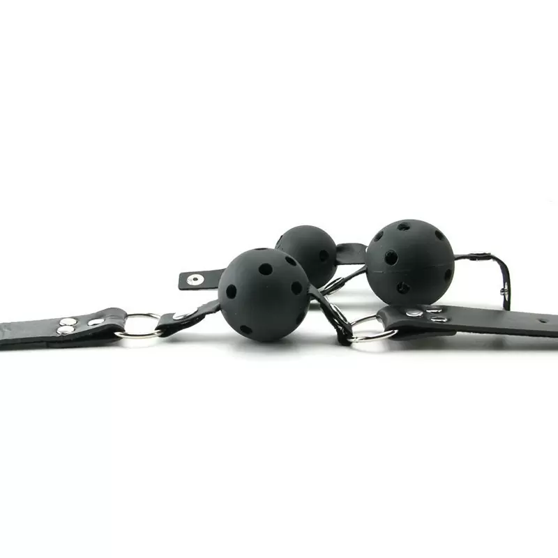 Система кляпов из 3-х шариков Ball Gag Training System – черный