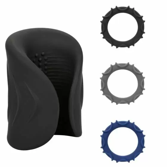 Мастурбатор в комплекте с тремя кольцами на пенис OPTIMUM POWER PRO STROKER