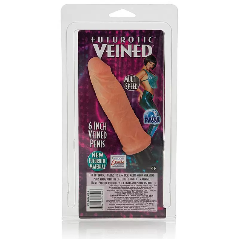 Фаллоимитатор с вибрацией Futurotic Veined Vibrating Dong - 5.5