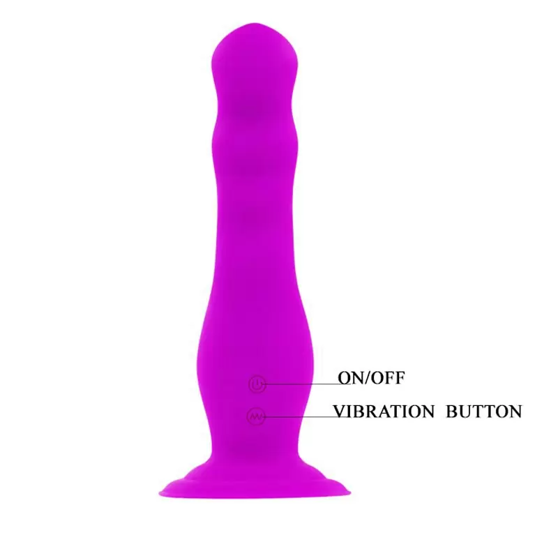 Перезаряжаемый анально-вагинальный вибромассажер Moving на присоске – пурпурный