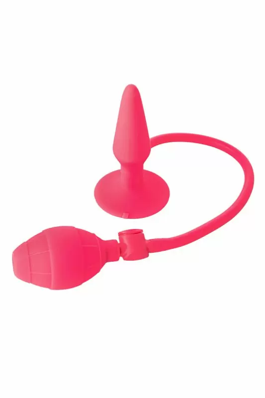 Розовая надувная анальная втулка TOYFA POPO Pleasure - 10 см